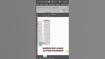 Excel Insérer Lignes Automatiquement | Astuce