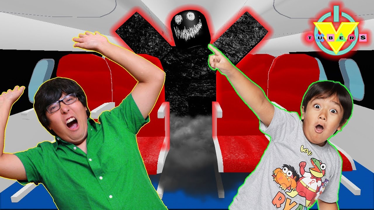 Ryan Vs Daddy On Spooky Haunted Roblox Airplane Lets Play Roblox - roblox the floor is lava watch out youtube