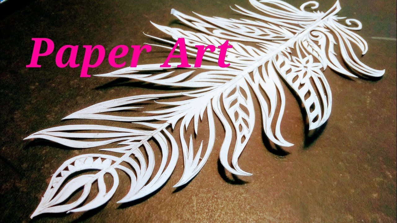 Feather drawing ! Paper cutting art ! Rainbow Art paper drawing YouTube