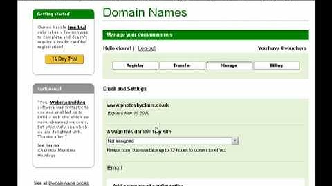 How To Point Your Domain: WebEden.co.uk Free Website Builder