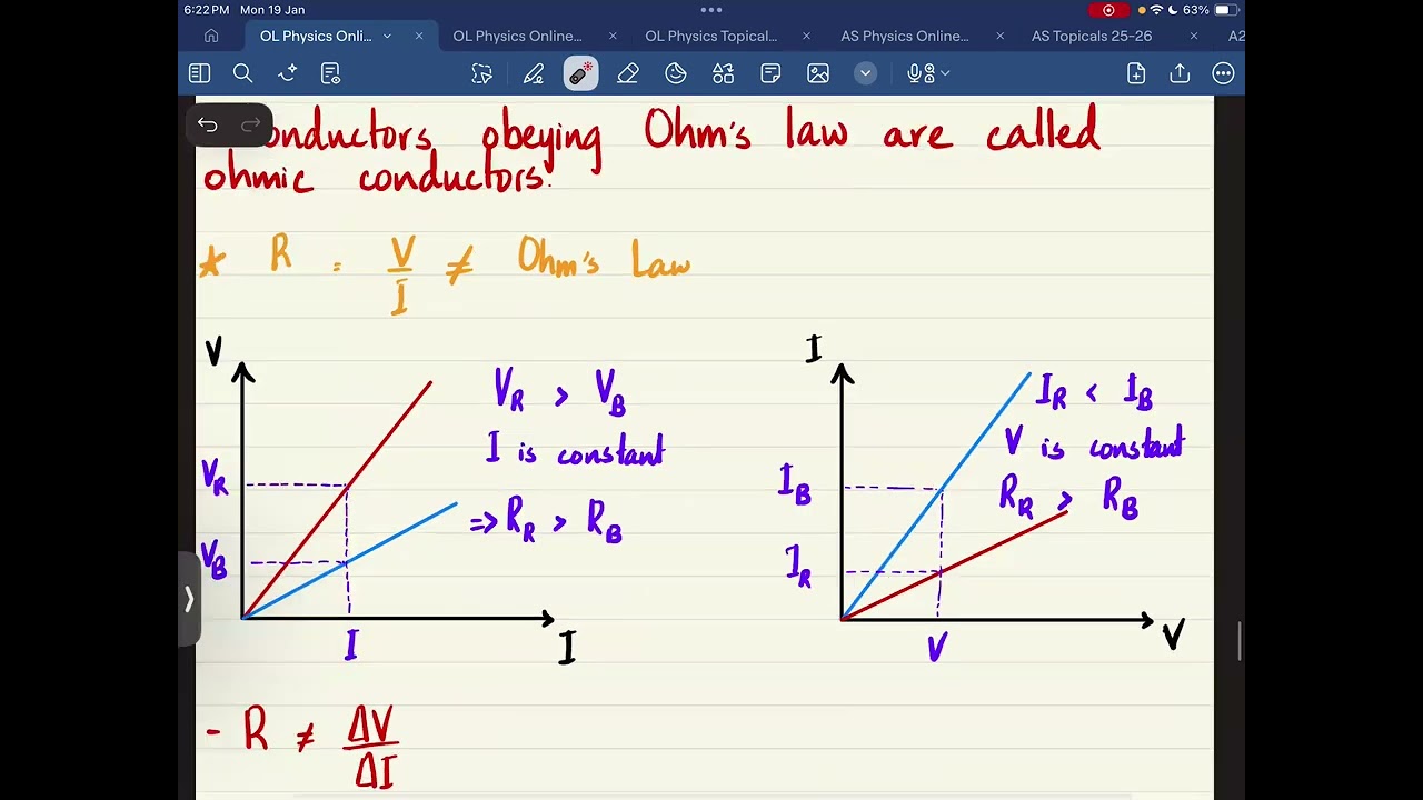 Electricity Lec 05 | Ohm's Law And Circuits | Cambridge O Level (5054) Physics
