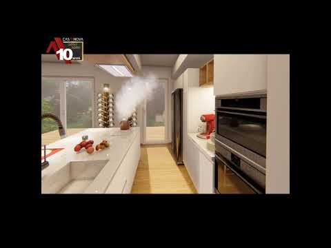 VIDEO RENDER CUCINA CON ISOLA PORTALE INTEGRATO IN LEGNO CAPPA SOSPESA E TANTO ALTRO....