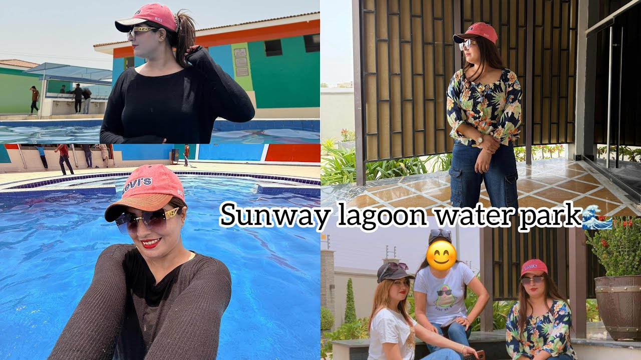 Sunway lagoon water park visit🌊 | Etni pyari location 😱| New cafe Imran pa keya breakfast| Bismakhan