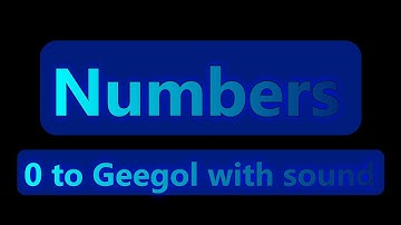 Numbers 0 to Geegol with sound