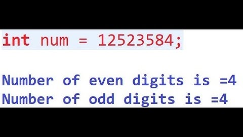 Count Even and Odd Digits in given integer in Java