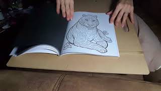 Silent flip through of Animal Zentangles coloring book by Nathaniel Wake