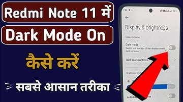 Redmi note 11 me dark mode on kaise kare |how to enable dark mode in Redmi note 11 mobile