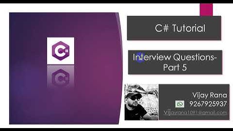 Vijay Rana || C# Interview Questions Part -5 | C# By Vijay Rana | C# Interview Questions in Hindi