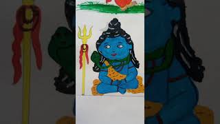 How to draw cute Shiv Ji drawing easy/shiv ji drawing easy #viral#navratri #shiv 😊😊🔔...