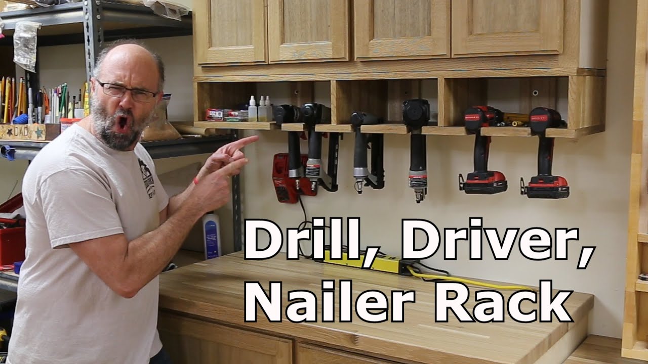 Building a drill, driver, nailer rack for the shop 