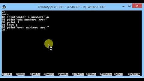 program in GW basic to print even and odd numbers