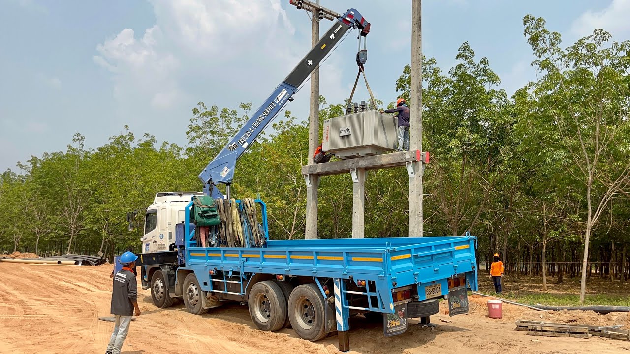HINO VICTOR GY2P 380 ติดเครนTADANO ZT 110 ยกหม้อแปลงไฟเกือบๆ5ตัน EP.1933
