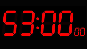 Countdown 53 Minutes Timer-Red Big Digit | 53 Minute Countdown Timer (no mid video ads)