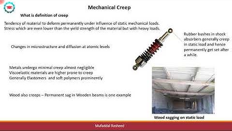 Material selection in Mechanical design : What is Creep mechanical property ?