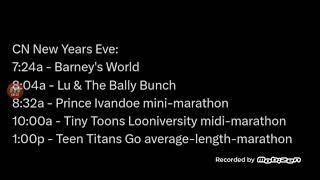 CN on New Years eve is all marathons.