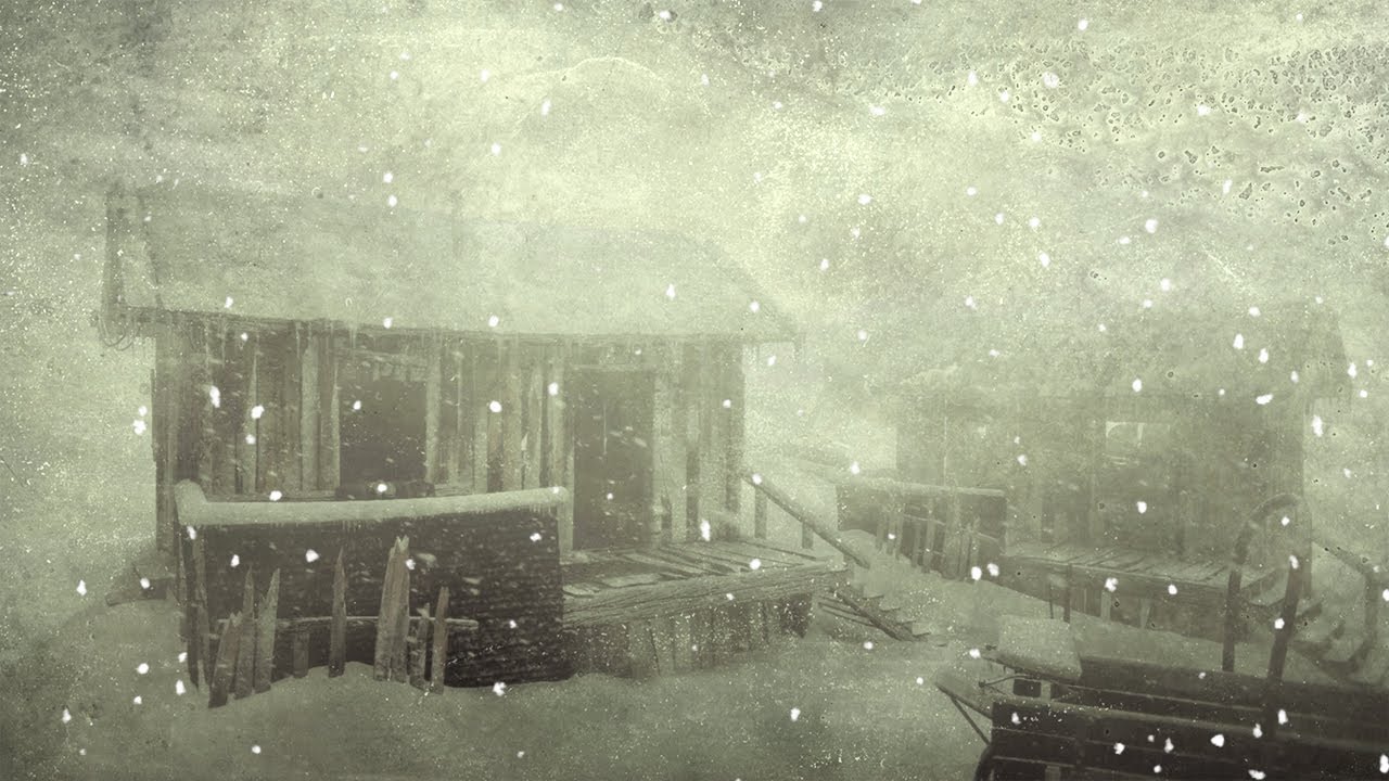 FREEZING BLIZZARD in a Mountain Village. Heavy Howling Wind & Blowing ...
