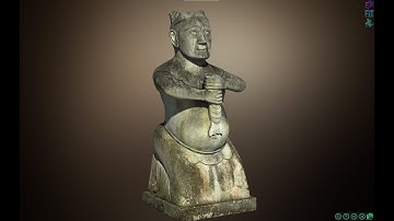 Scan 3D di sản văn hóa - Tượng phỗng hầu tại di tích lăng Đa Bút