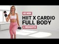 40 min dumbbell hiit x cardio  full body  giantsets  strength exercises  super sweaty 