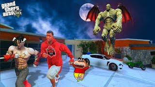EVIL ABOMINATION Attack EVIL JIN and FRANKLIN In GTA 5.. (Horror Mod) | SHINCHAN and CHOP