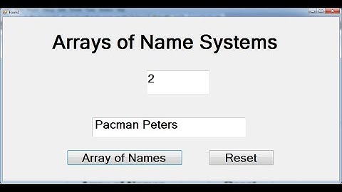 How to Create an Arrays of Names in Visual Basic .net