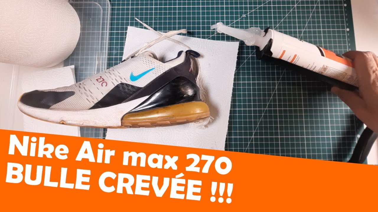 Repairing Nike air max 270 punctures with silicone - YouTube