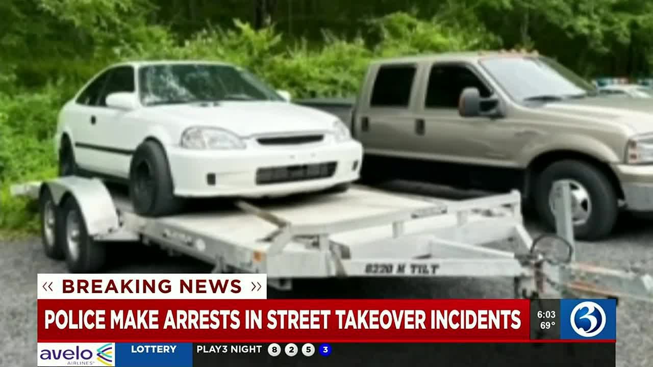 Police make arrests following street takeovers on Route 9, I-84 - YouTube