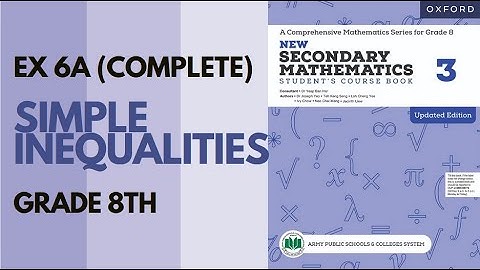 Class 8 Maths (APS) -Exercise 6A (Simple Inequalities) - Complete | Oxford Mathematics| Danish Satti