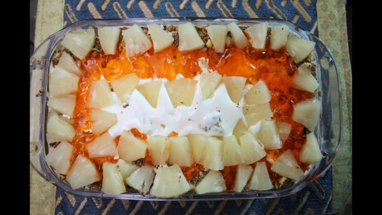 Pineapple Delight 5 Minute NoBake Dessert Saeeda's Cookbook YouTube