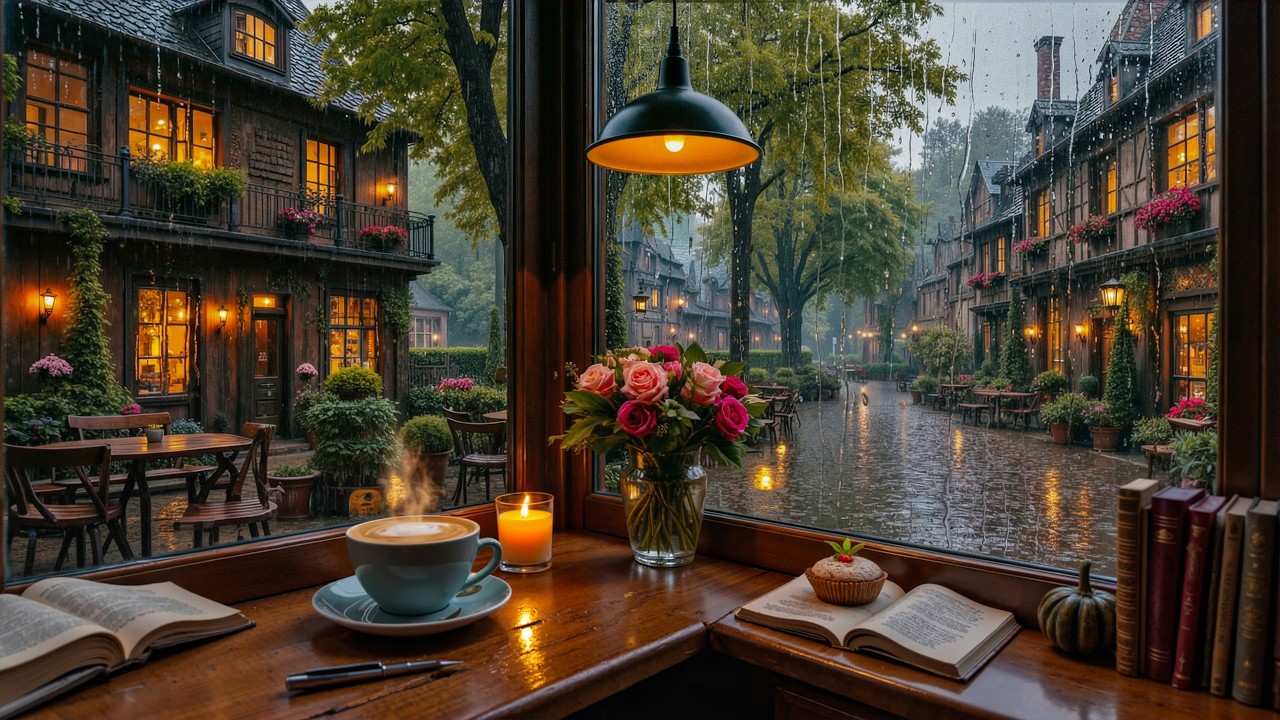 Cozy Corner Café Jazz Ambience | Smooth Jazz with March Rainy for Reading, Studying
