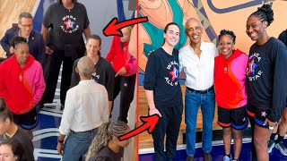 Caitlin Clark Chatting It Up With Barack Obama Before WNBA All-Star Practice in Chaicago!