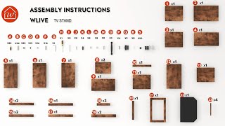 Wlive Retro Tv Stand For 65 Inch Tv, Tv Console Cabinet