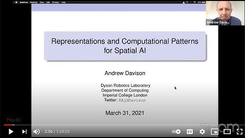 3DGV Seminar: Andrew Davison - Representations and Computational Patterns in Spatial AI