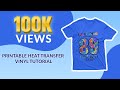 PRINTABLE heat transfer vinyl tutorial- Print and Cut Machine- Dark T shirt with Dark Transfer Paper