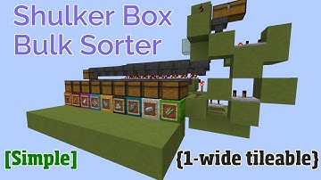 [Simple] Shulker Box Bulk Sorter {1-wide tileable} | Minecraft