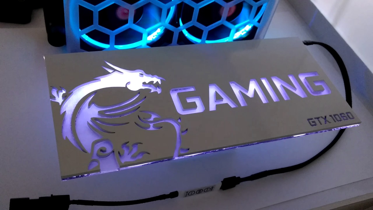 MSI GTX 1060 6GB RGB backplate - YouTube