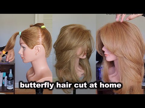 видео: corte mariposa🦋 butterfly haircut🥰 trending butterfly hair cut at home