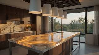 Backlit Onyx Kitchen Island | Custom LED Light Panels for Luxury Kitchens & Natural Stone