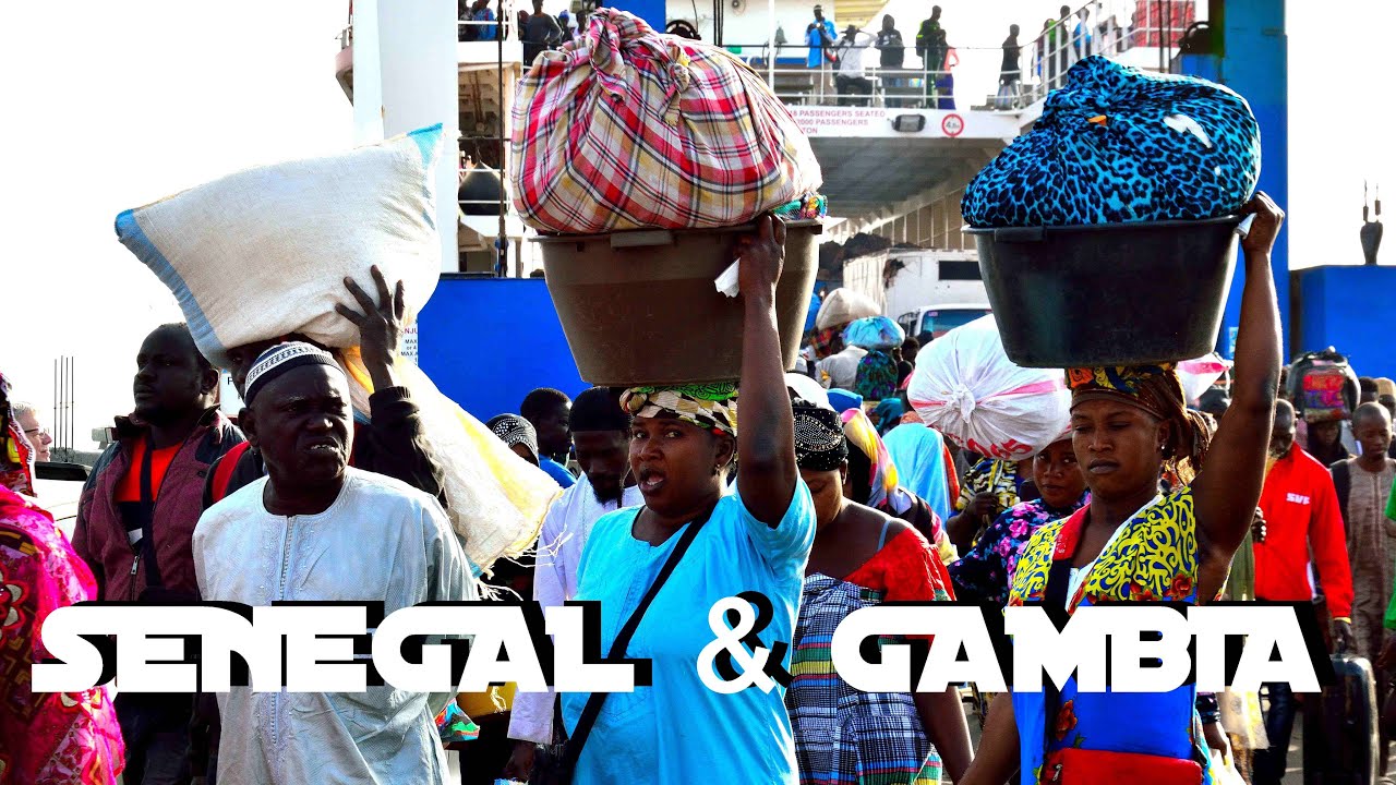 Zwiedzanie Senegalu i Gambii - życie ulicy . Explore Senegal & Gambia . Dakar  Banjul .  Africa 4K .