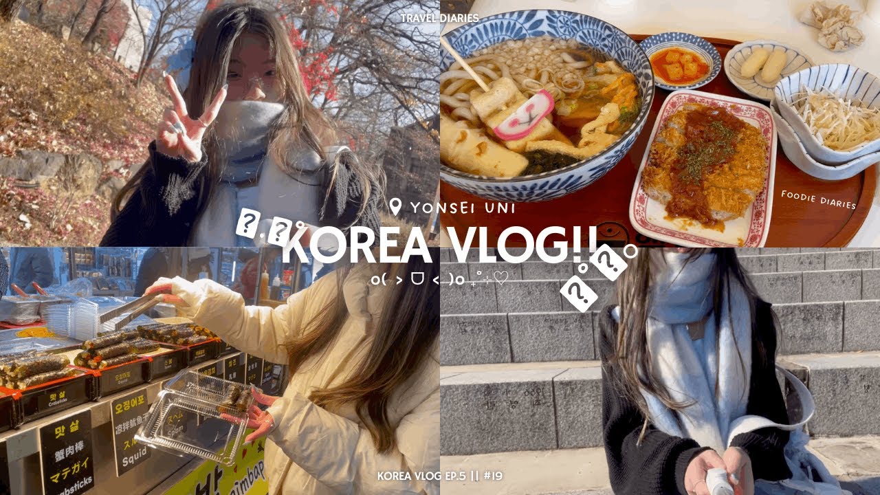 korea vlog🌀; visiting @yonsei university, eating, shopping, photobooth, pretty views & walks