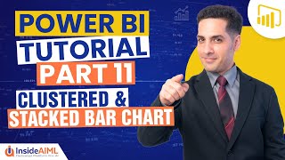 stacked column chart in power bi | clustered & stacked bar chart | power bi for beginners part 11