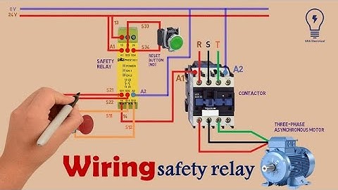 Wiring safety relay and emergency stop button | Câblage du relais de sécurité
