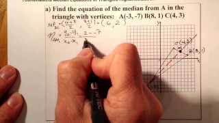 Median Equations in Triangles Higher Straight Line
