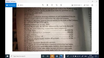 Accounts receivable 2019 Question 1 | BCOM KU Part 1