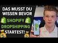 Das MUSST Du Wissen, Bevor Du Mit Shopify Dropshipping STARTEST 🔓💰