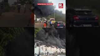 Fire Breaks Out at Hyundai Mobis Factory Scrap Yard In Tamil Nadu