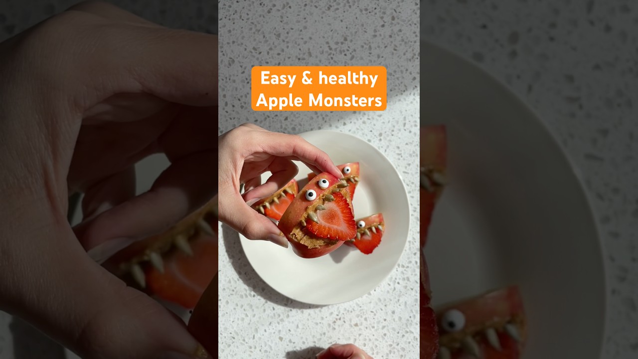 You Won&rsquo;t Believe How EASY These Apple Monsters Are! 👻 Recipe below 👇 #halloween #halloweenfood