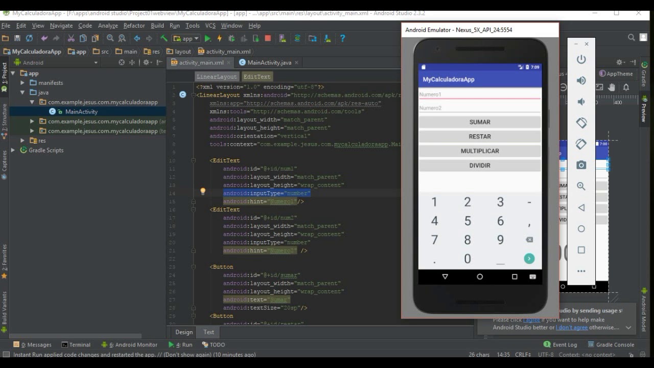 Calculadora en Android Studio - YouTube