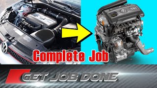 VW GOLF GTI СНЯТИЕ двигателя Полный видеоурок - VW CCZA 2.0 TSI EA888