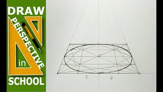 Draw in Perspective School  Lesson 1/7.  Draw a circle with a ruler in one point perspective