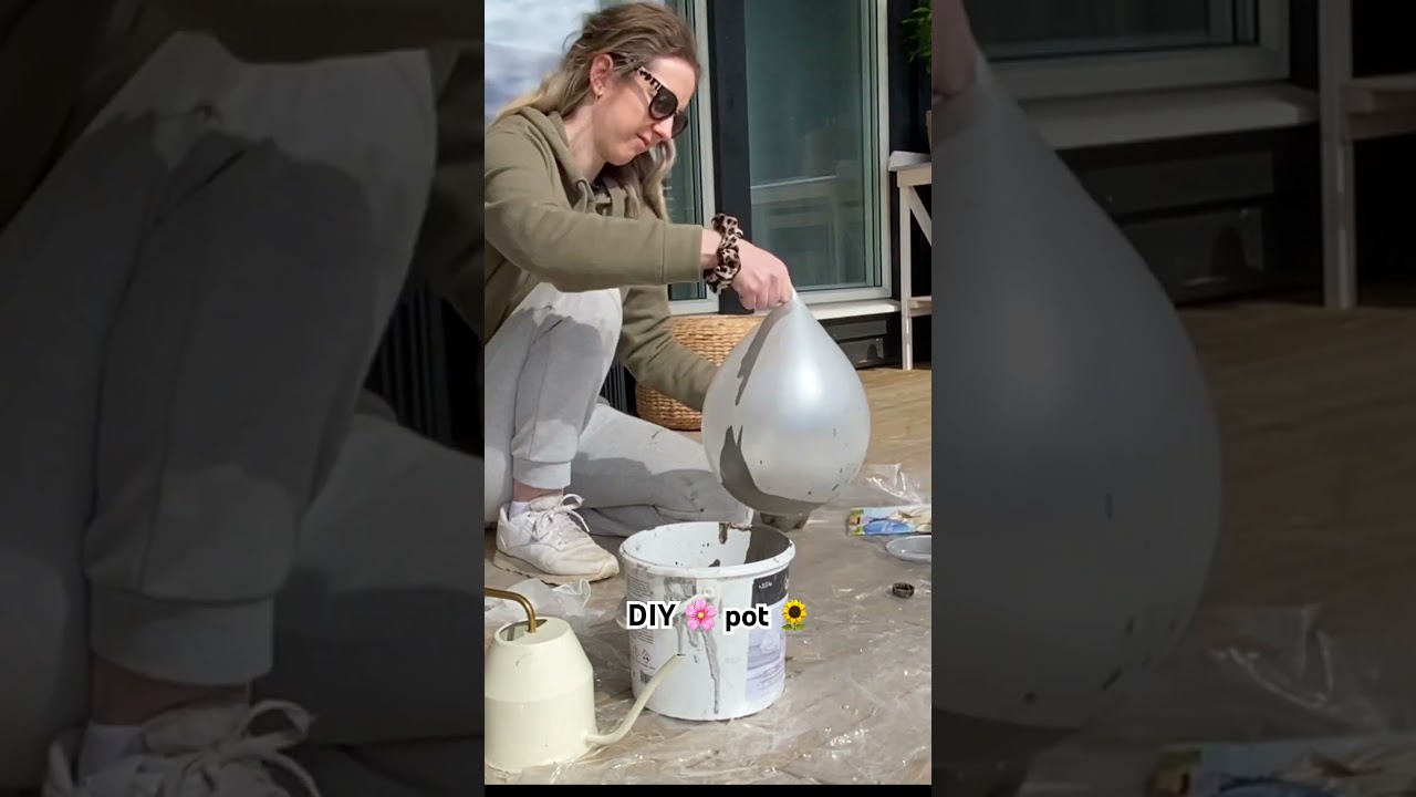 DIY quick drying cement flower pot 